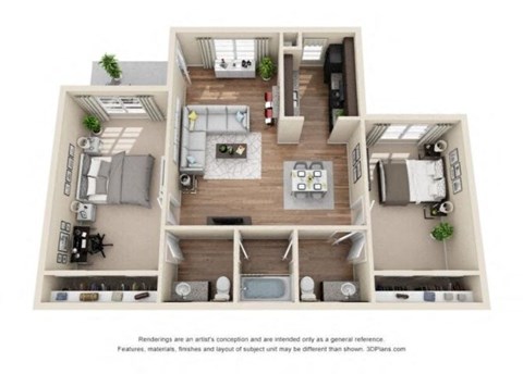 a floor plan is shown of a two bedroom apartment